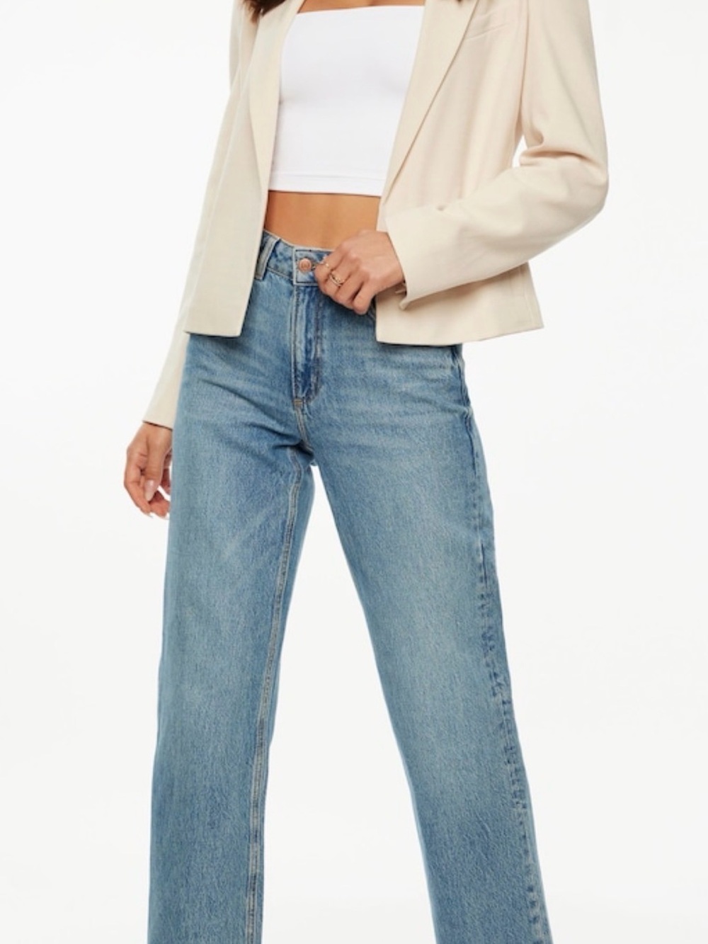 Dynamite Straight-Leg Jeans in Medium Blue Wash